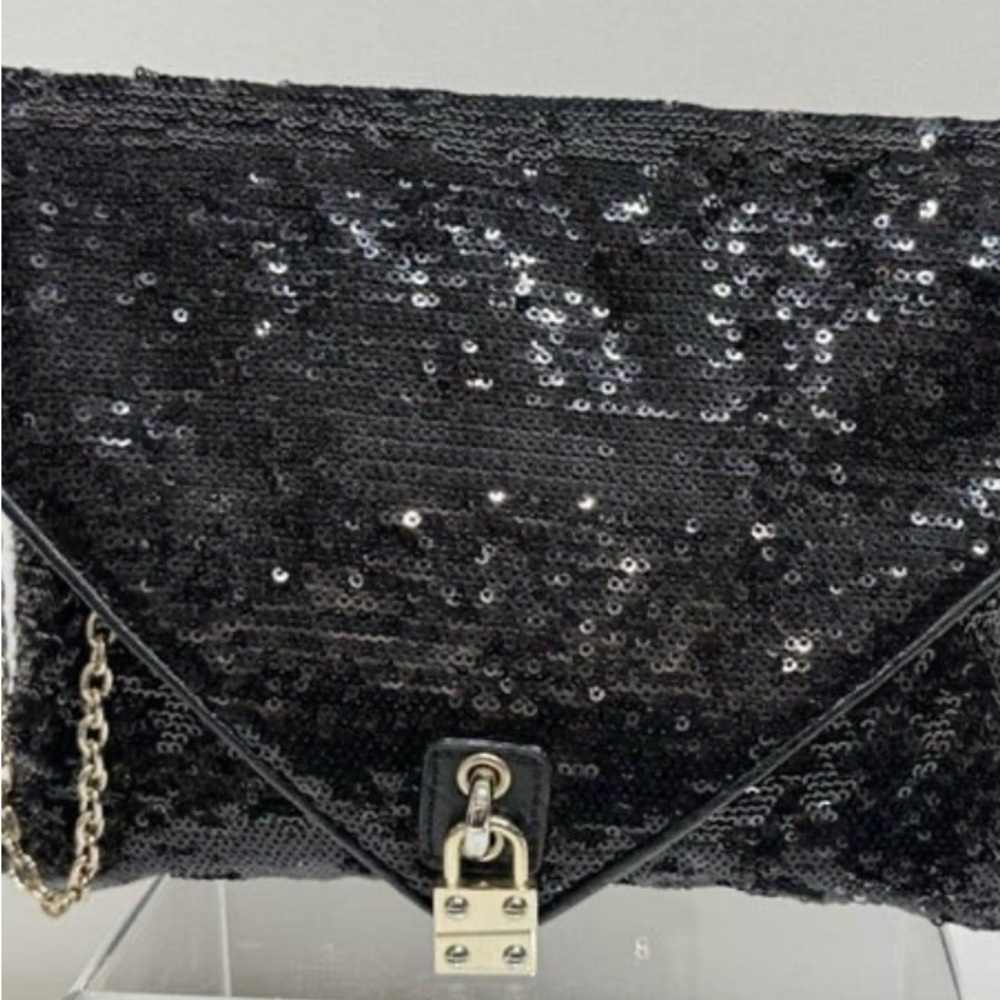 Elegant Black Sequin Clutch
